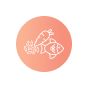 Icon of grains, carrot, and fish