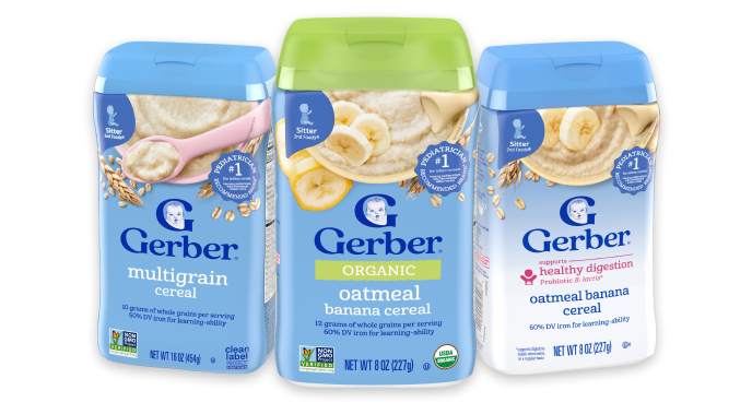Multigrain, oatmeal banana, oatmeal banana probiotics infant cereals