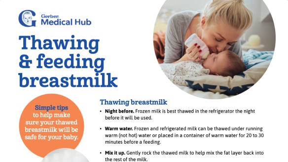 Thawing and feeding breastmilk