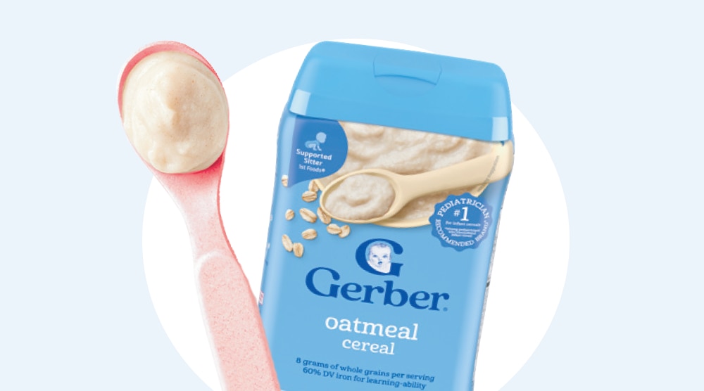 Infant cereal pre-loaded on a spoon